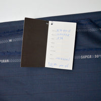 Dark Blue Subtle Pinstripes Loro Piana Tesoro Super 90's Wool Suiting Fabric - 60" x 98"