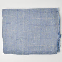 Blue Plaid Silky Twill Woven Fabric - 49" x 60"