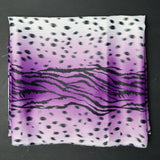 Purple + White Animal Print Silky Woven Fabric - 56" x 58"