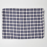 Blue + Brown Plaid Flannel Fabric - 54" x 60"