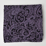 Black Leaf Pattern Lace with Purple Paisley Overlay Print - 54" x 74"