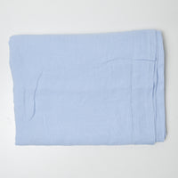 Light Blue Linen Tablecloth with Drawn Thread Hem - 50" x 52"