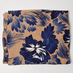 Tan + Navy Floral Woven Apparel Fabric - 45" x 54"