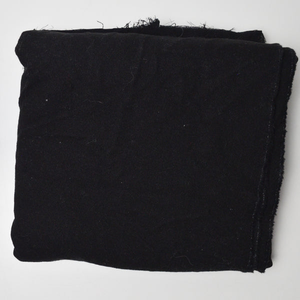 Black Wool Blend Medium-Weight Crepe Woven Fabric - 52" x 136"