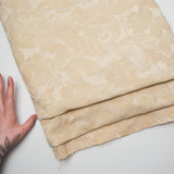 Tan Floral Jacquard Textured Thick Woven Fabric - 56" x 224"