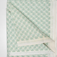 Green + White Woven Print Stain-Resistant Drapery Fabric - 46" x 480"