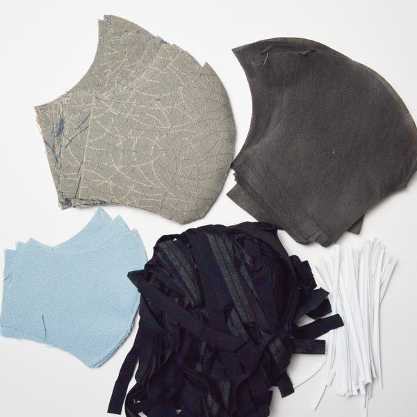 Black + Blue Fabric Piece Bundle