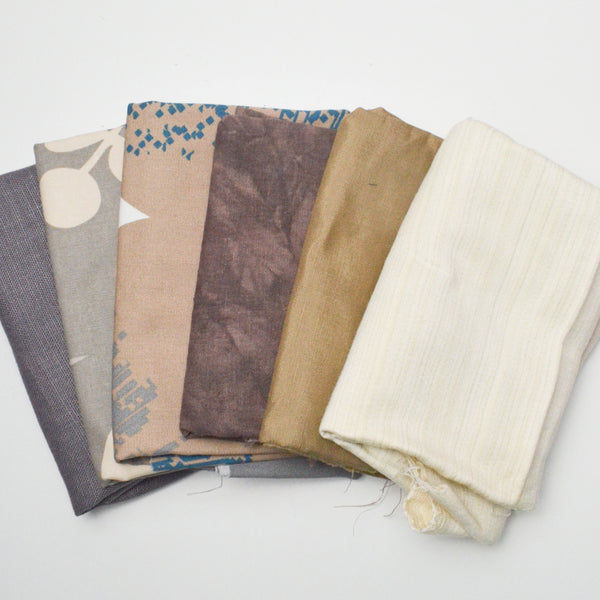 Green, Gray + Brown Mixed Weight Woven Fabric Bundle