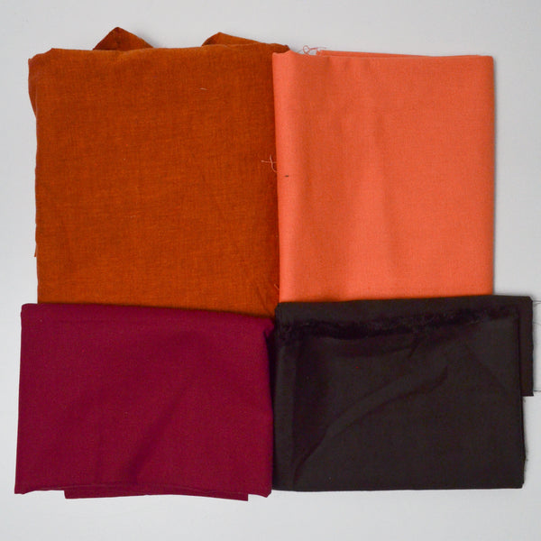 Brown + Orange Mixed Weight Woven Fabric Bundle