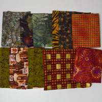 Green + Brown Quilting Weight Woven Fabric Bundle