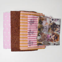 Pink + Brown Patterned Woven Fabric Bundle