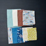 Muted Blues + Greens Quilting Weight Woven Fabric Bundle