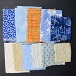 Blue Printed Quilting Weight Woven Fabric Bundle