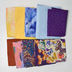 Purple, Blue + Yellow Quilting Weight Woven Fabric Bundle