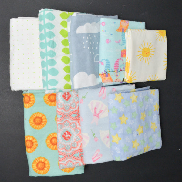 Pastel Patterned Flannel Fabric Bundle