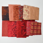 Red + Orange Patterned Quilting Weight Woven Fabric Bundle