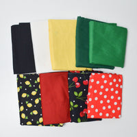 Cherry + Lemon Print + Coordinating Colors Quilting Weight Woven Fabric Bundle