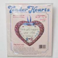 Tender Hearts Hug Your Child Calico Framed Cross Stitch Kit