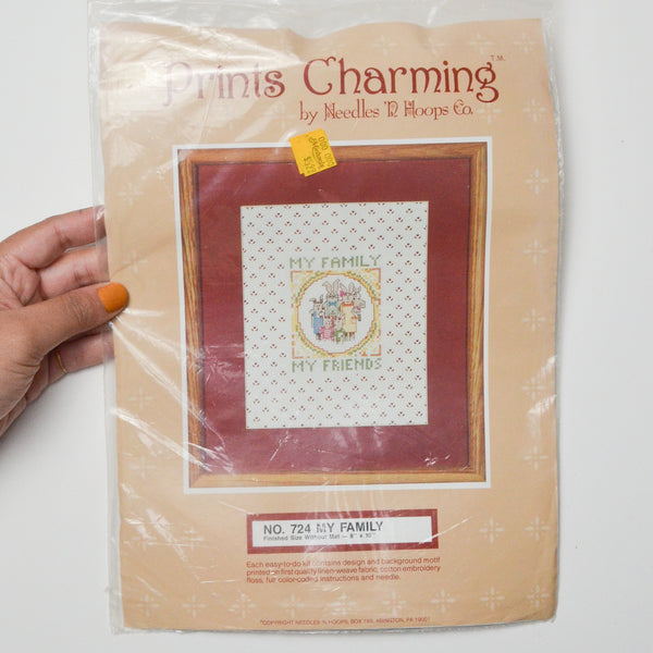 Prints Charming My Family My Friends Stamped Cross Stitch Kit