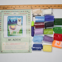 Miladen Latch Hook, LLama Pattern, Assorted Yarn - Not Full Kit