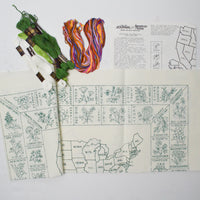 1970s Paragon 02126X State Flower Map Embroidery Kit