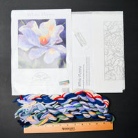 Derwentwater Designs White Poppy Long Stitch Wool Embroidery Kit