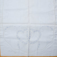 Floral + Lattice Linen Dresser Scarf, Stamped to Embroider