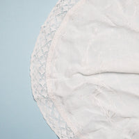 Embroidered Linen with Crochet Lace Edge