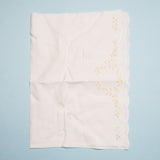 Floral Embroidered Linen with Scalloped Edges