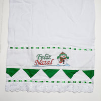 Spanish Large Peace + Christmas Linens with Crochet Lace Edge - Set of 3