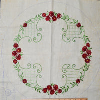 Embroidered Floral Linen Panel