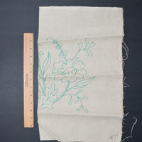 Vintage Elsa Williams Jacobean Floral Linen, Stamped for Crewel Embroidery