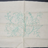 Vintage Elsa Williams Jacobean Floral Linen, Stamped for Crewel Embroidery