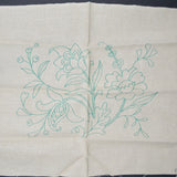 Vintage Elsa Williams Jacobean Floral Linen, Stamped for Crewel Embroidery