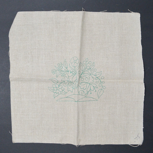 Vintage Elsa Williams Floral Linen, Stamped for Crewel Embroidery