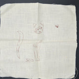 Vintage Elsa Williams Siamese Cat + Bee Linen, Stamped for Crewel Embroidery