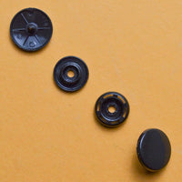 15mm Black Plastic 4-Part Snap Buttons - 1000 Sets Default Title