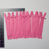 Pink 7" Non-Separating Molded Plastic Zippers - Pack of 10 Default Title