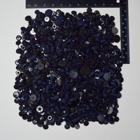 Black, Gray + Dark Navy Blue Cloth + Assorted Button Bundle