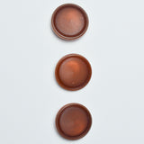 Large Brown Plastic Shank Buttons - Set of 3