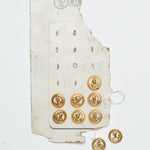 Gold Metal Paris Mode Anchor Buttons on Card - Set of 9