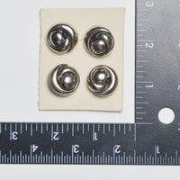 Silver Metal Shank Buttons - Set of 4