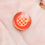 Yellow + Red Checkered Button Mates By Dante Button Covers - Set of 4