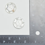 Clear Glass Carved Star Two-Hole Buttons - Set of 2