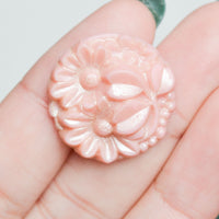 Pink Floral Molded Buttons - Set of 2