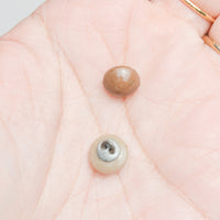 Round Brown Buttons with Metal Shank - Set of 3