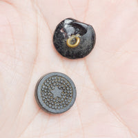 Black Cut Glass Star Buttons - Set of 2