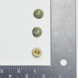 Green Domed Plastic Shank Buttons - Set of 3