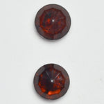 Dark Red-Brown Faceted Plastic Shank Buttons - Set of 2