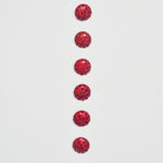 Red Inset Gems Plastic Shank Buttons - Set of 6